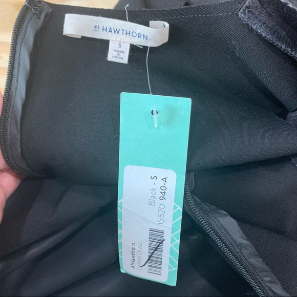 Stitch Fix 41 Hawthorn Faux leather Front Black Mini Dress - Picture 3 of 7